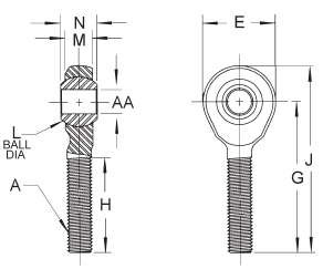 Rod End Ball Joint Male