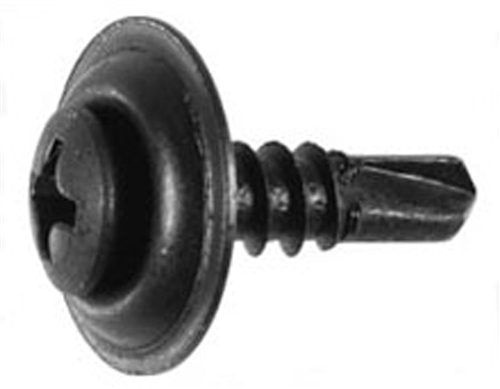 50 Viti Autofilettanti Testa Ovale Phillips #6 X 5/8 Con Rondella Ossido Nero East Coast Bolts - Foto 2