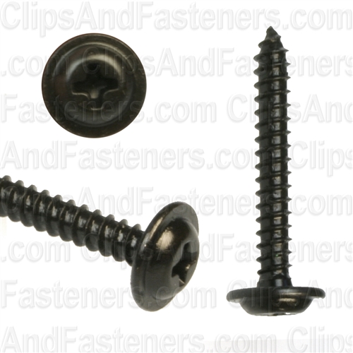 Small Parts 0808ABPWB Steel Sheet Metal Screw, Black Oxide Finish, Hex...