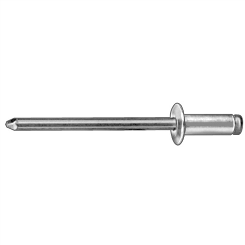 Fastenere 5/32" X 1/2" Aluminum/Steel Pop Rivets – Dome Head, Qty 100, Open End, Blind Rivets