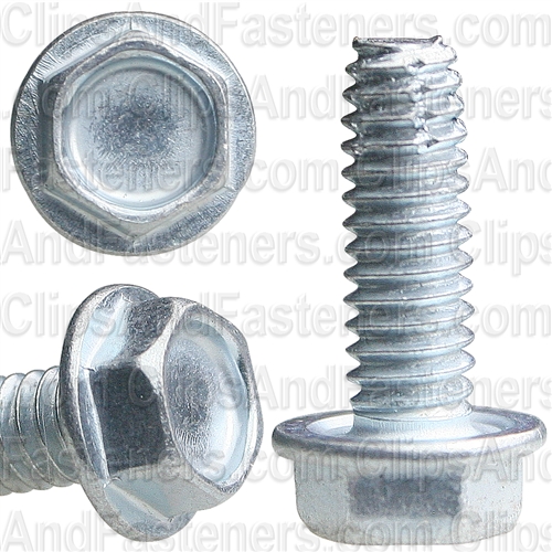 100 Hex Washer Head Thread Forming Machine Screws #8-32 x 1/2" Zinc Chromate 