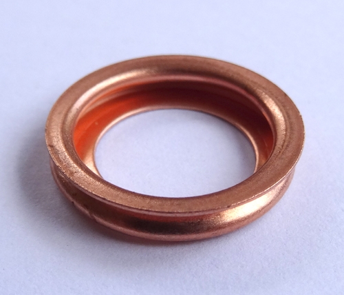 M8 Copper Crush Washer 8mm ID by 14mm OD by 1mm thick packet of 5 solid copper 