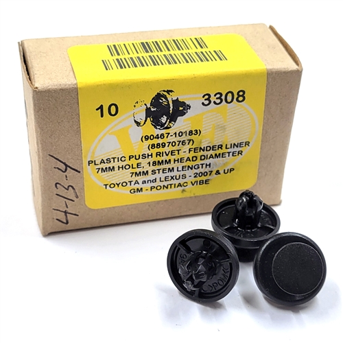 CLEARANCE Plastic Push Rivet - Fender Liver 7mm Hole, 18mm Head ...