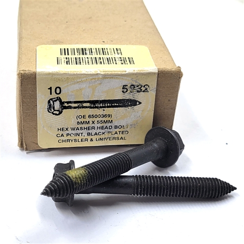 CLEARANCE 8mm x 55mm Hex Washer Head Bolt CA Point, Black Plated ...